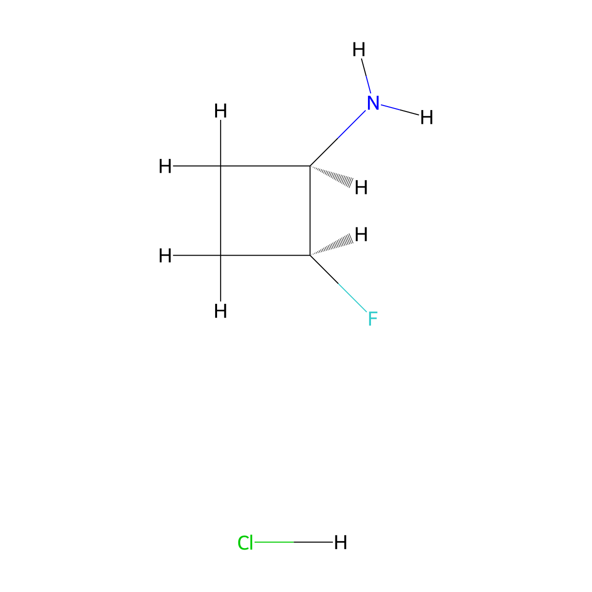 rac-(1R,2S)-2-fluorocyclobutan-1-amine hydrochloride molecular structure, CAS 2248360-31-6