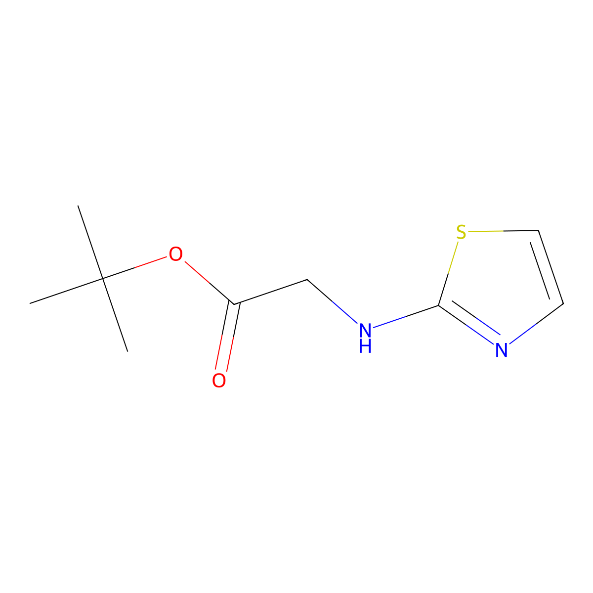 Tert-butyl 2-[(1,3-thiazol-2-yl)amino]acetate molecular structure, CAS 2248360-32-7