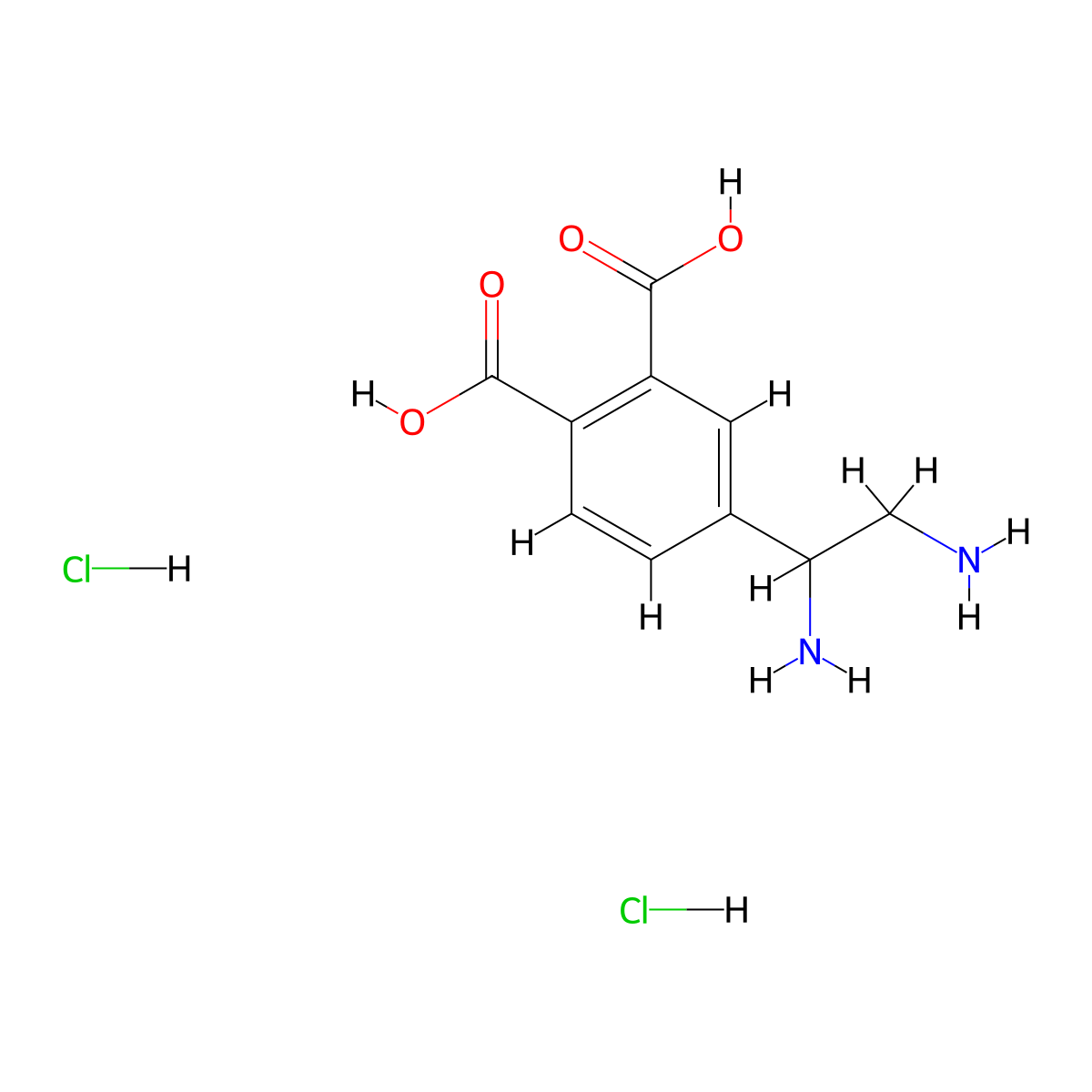 4-(1,2-Diaminoethyl)benzene-1,2-dicarboxylic acid dihydrochloride molecular structure, CAS 2248360-45-2