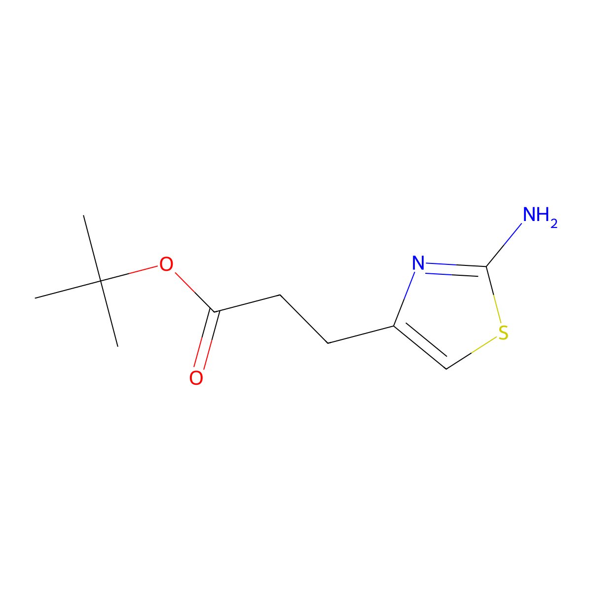 Tert-butyl 3-(2-amino-1,3-thiazol-4-yl)propanoate molecular structure, CAS 2248360-50-9