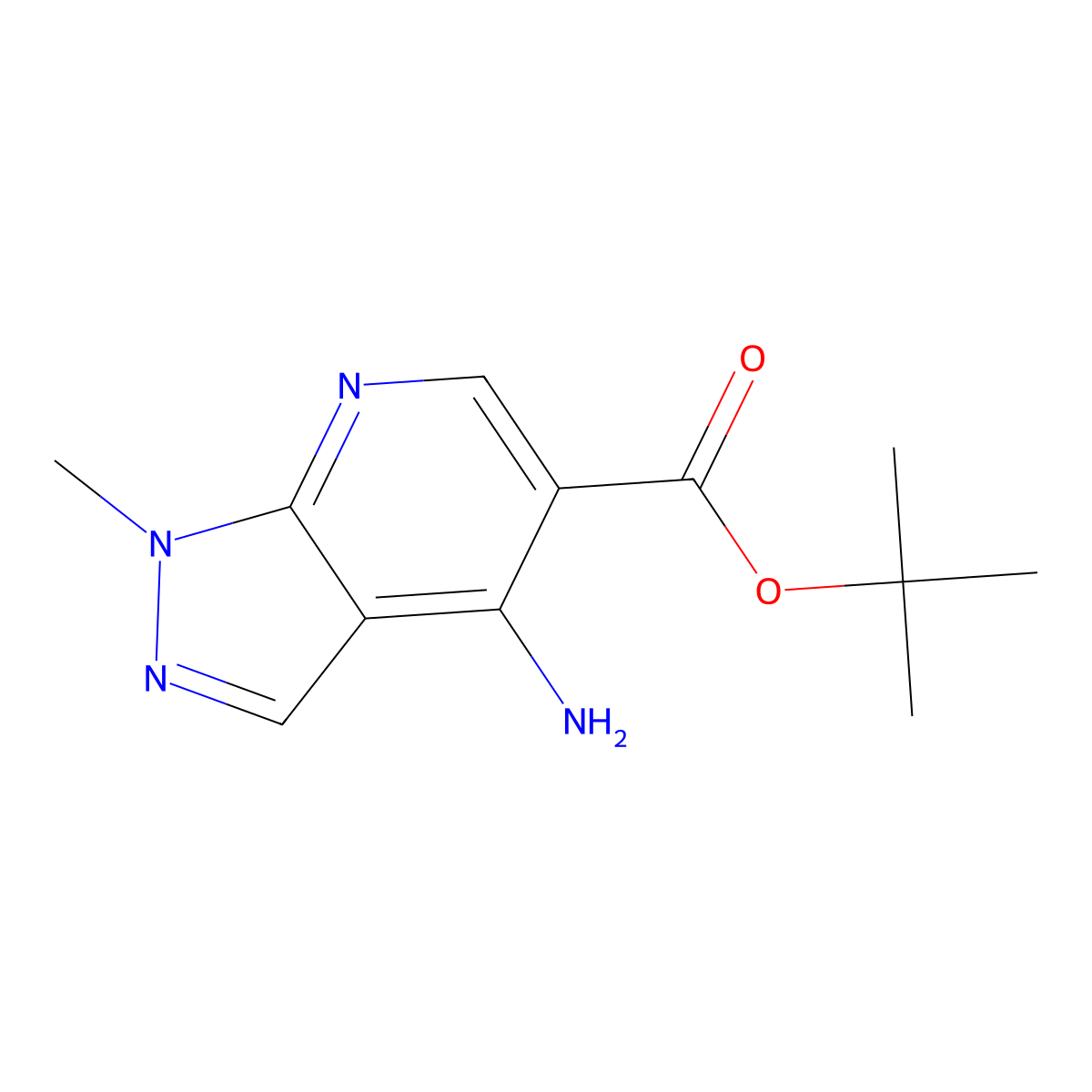 tert-butyl 4-amino-1-methyl-1H-pyrazolo[3,4-b]pyridine-5-carboxylate molecular structure, CAS 2248360-75-8