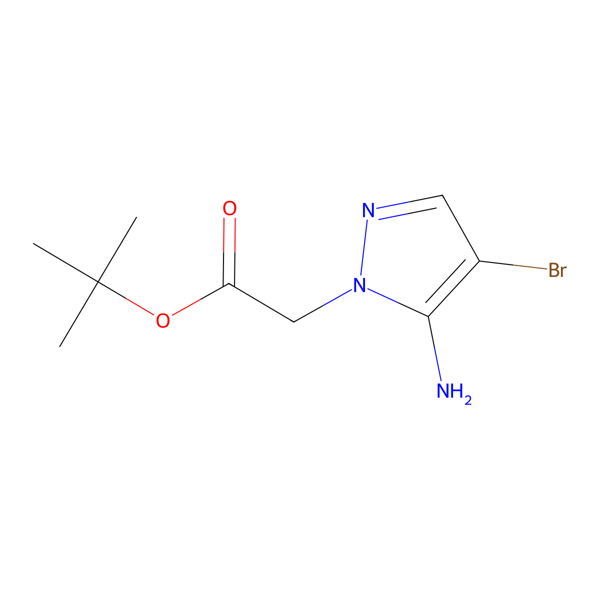 tert-butyl 2-(5-amino-4-bromo-1H-pyrazol-1-yl)acetate molecular structure, CAS 2248360-99-6