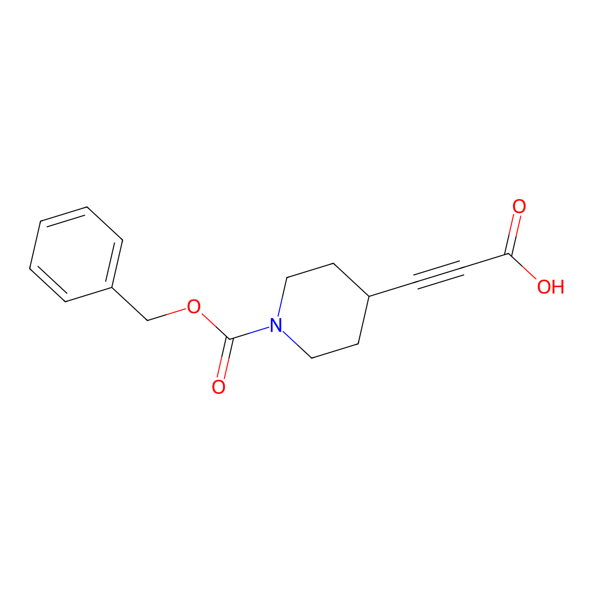 3-{1-[(Benzyloxy)carbonyl]piperidin-4-yl}prop-2-ynoic acid molecular structure, CAS 2248361-46-6