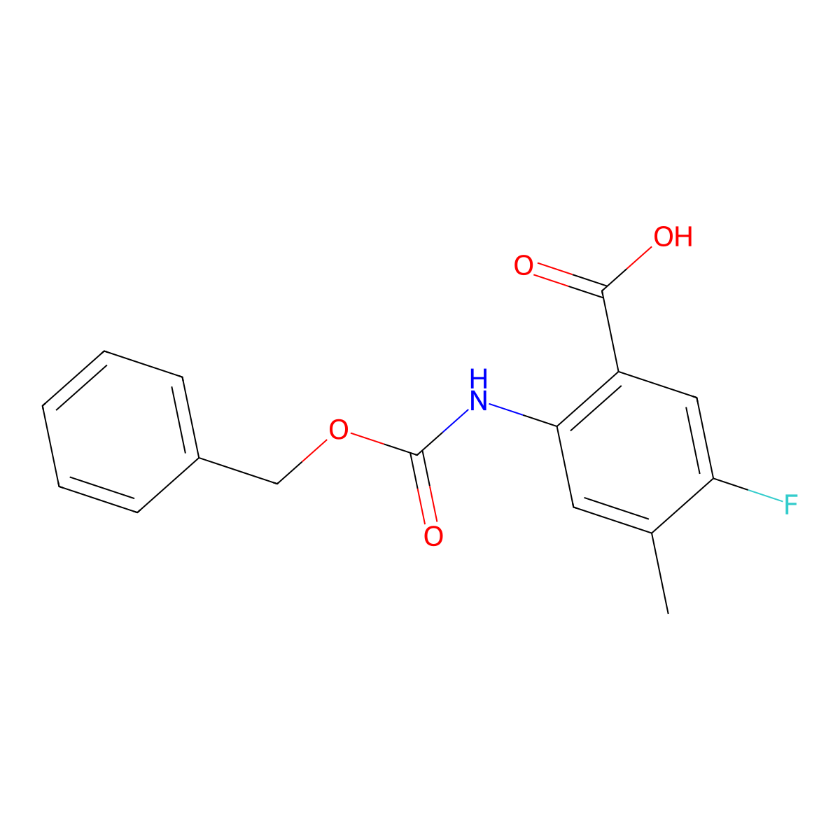 2-{[(Benzyloxy)carbonyl]amino}-5-fluoro-4-methylbenzoic acid molecular structure, CAS 2248361-90-0