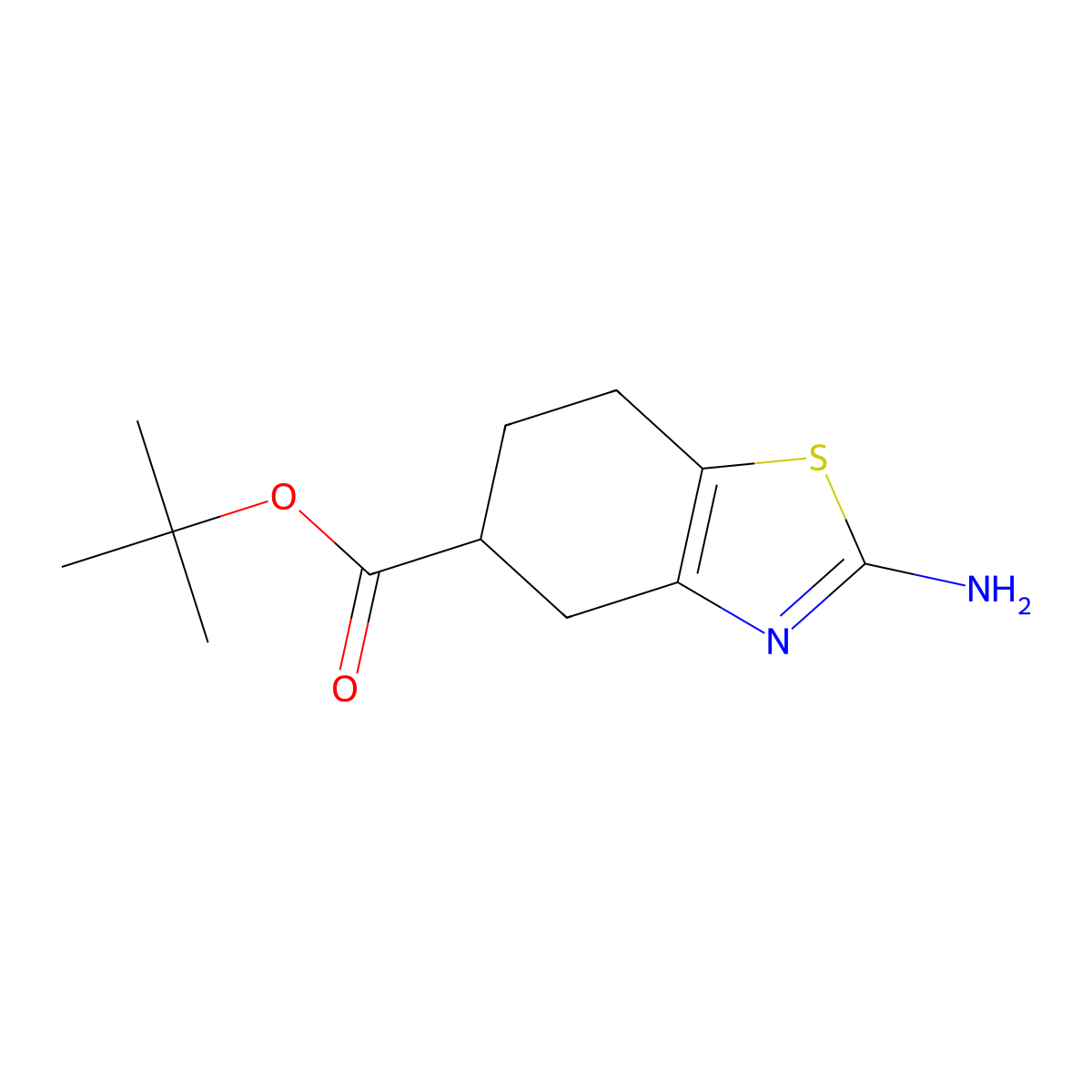 Tert-butyl 2-amino-4,5,6,7-tetrahydro-1,3-benzothiazole-5-carboxylate molecular structure, CAS 2248362-00-5
