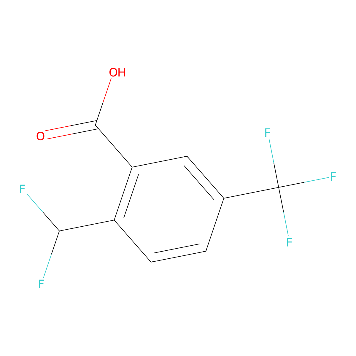 2-(Difluoromethyl)-5-(trifluoromethyl)benzoic acid molecular structure, CAS 2248362-02-7