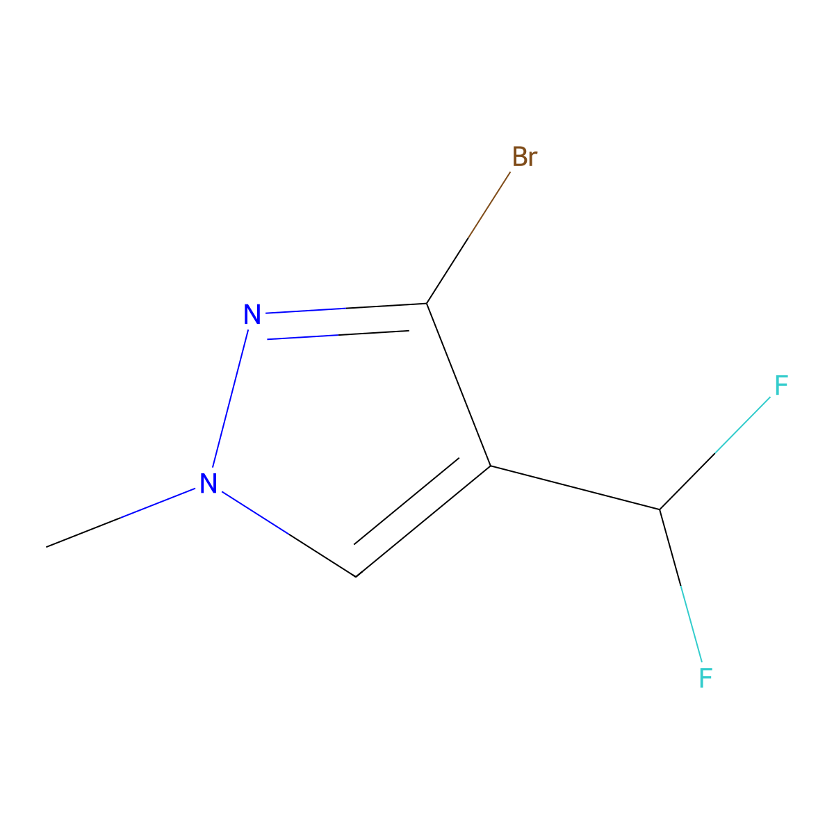 3-bromo-4-(difluoromethyl)-1-methyl-1H-pyrazole molecular structure, CAS 2248362-76-5