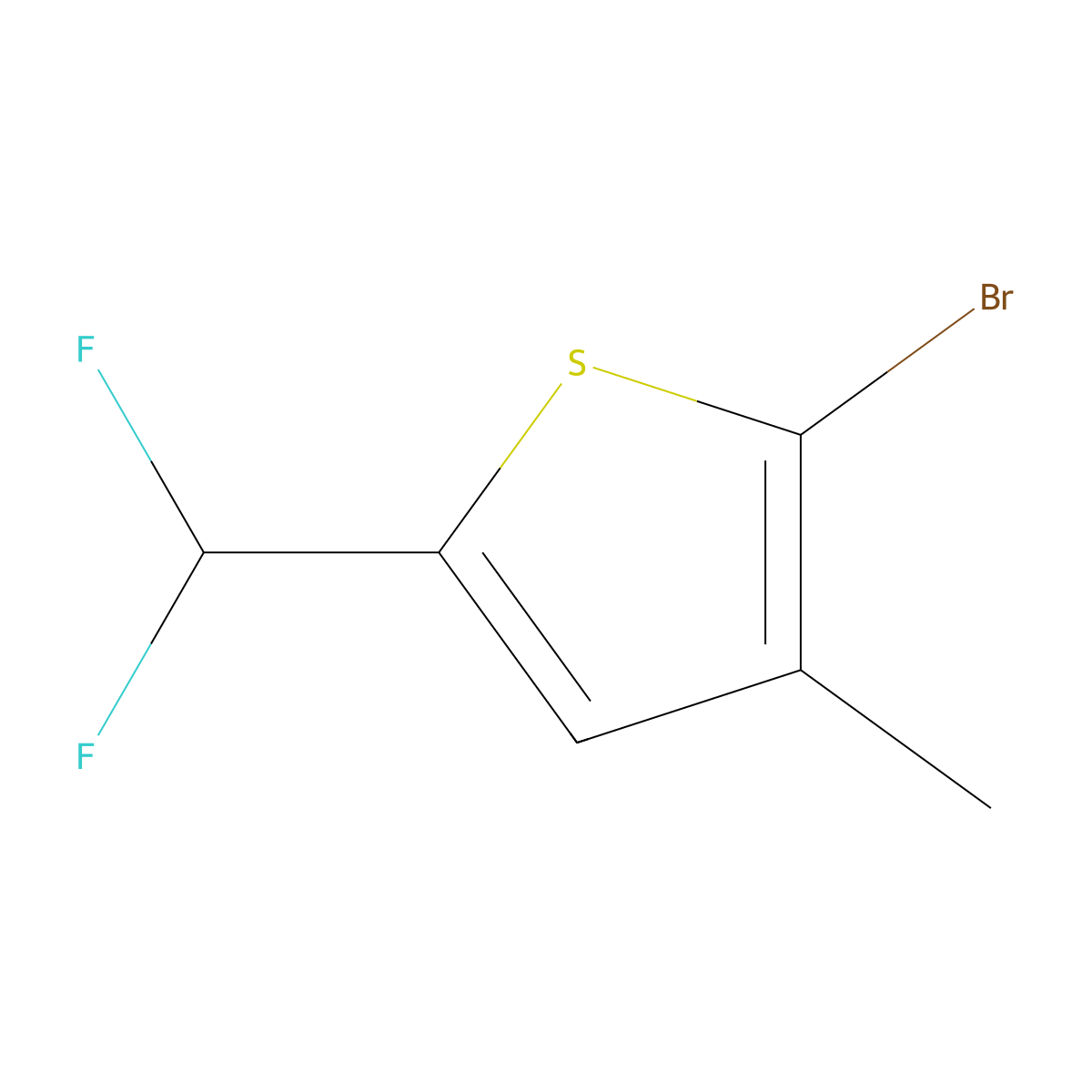 2-Bromo-5-(difluoromethyl)-3-methylthiophene molecular structure, CAS 2248362-77-6