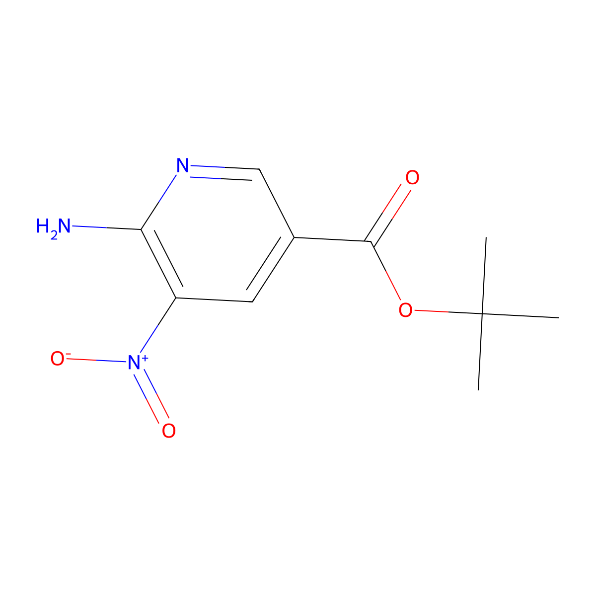 Tert-butyl 6-amino-5-nitropyridine-3-carboxylate molecular structure, CAS 2248362-80-1