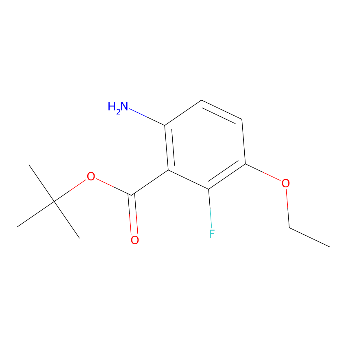 Tert-butyl 6-amino-3-ethoxy-2-fluorobenzoate molecular structure, CAS 2248362-88-9