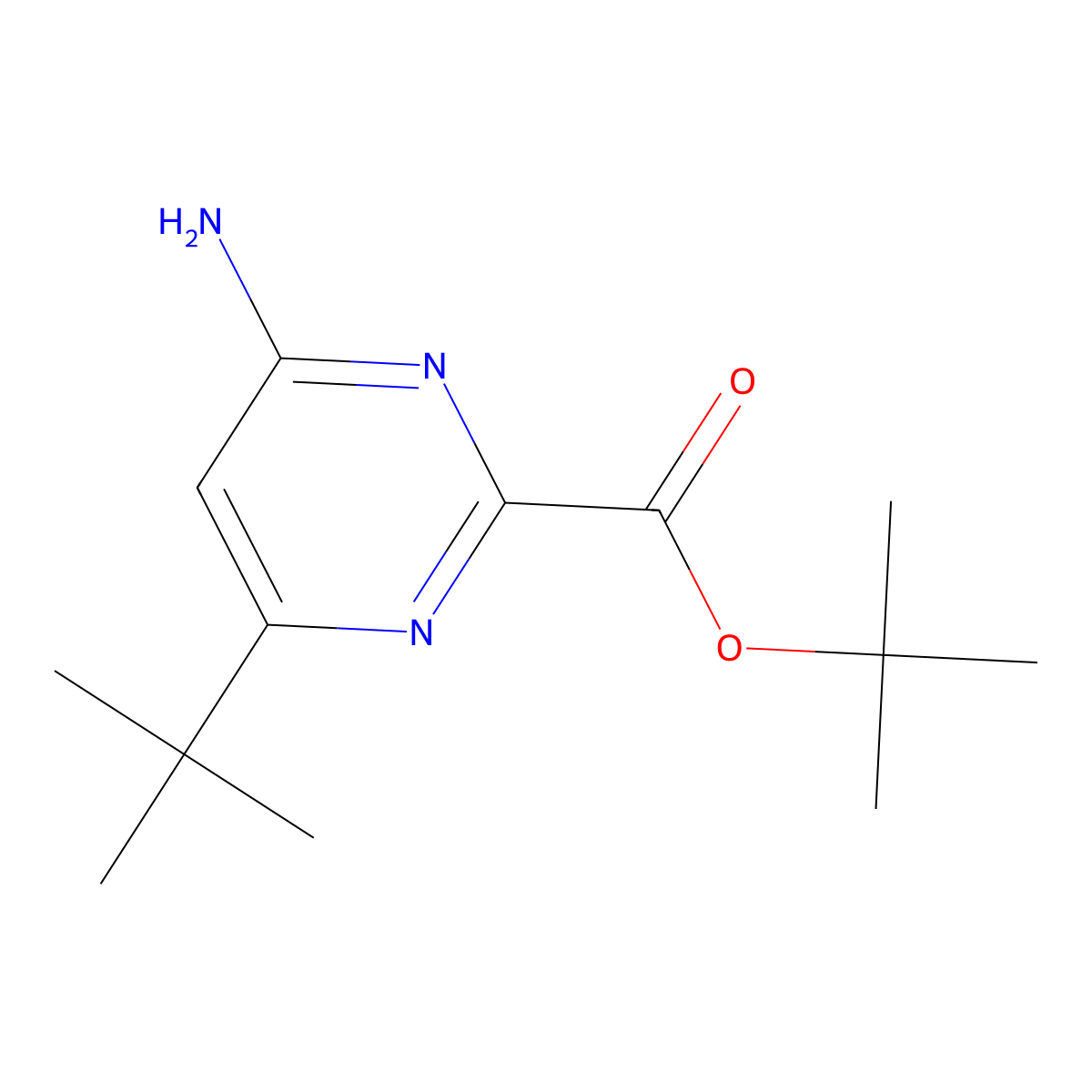 Tert-butyl 4-amino-6-tert-butylpyrimidine-2-carboxylate molecular structure, CAS 2248362-98-1