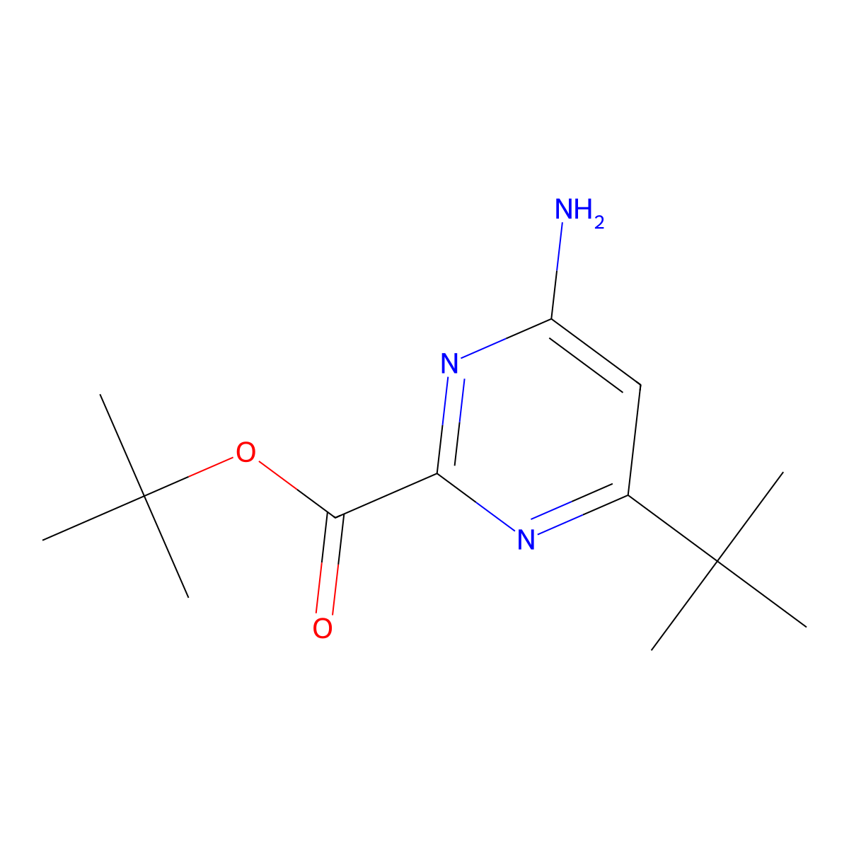 Tert-butyl 4-amino-6-tert-butylpyrimidine-2-carboxylate molecular structure, CAS 2248362-98-1