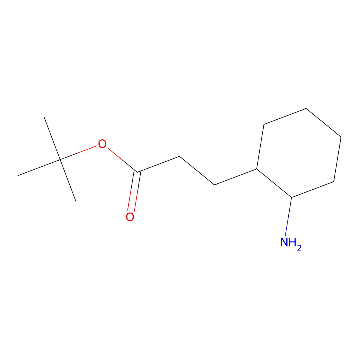 Tert-butyl 3-(2-aminocyclohexyl)propanoate molecular structure, CAS 2248363-05-3