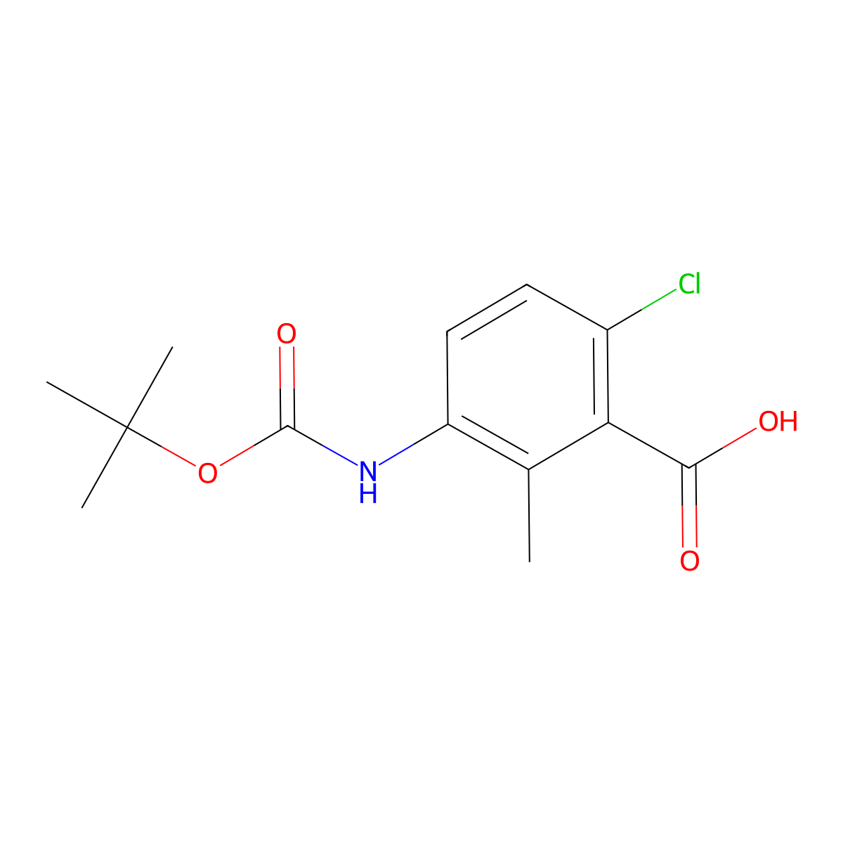 3-{[(Tert-butoxy)carbonyl]amino}-6-chloro-2-methylbenzoic acid molecular structure, CAS 2248363-08-6