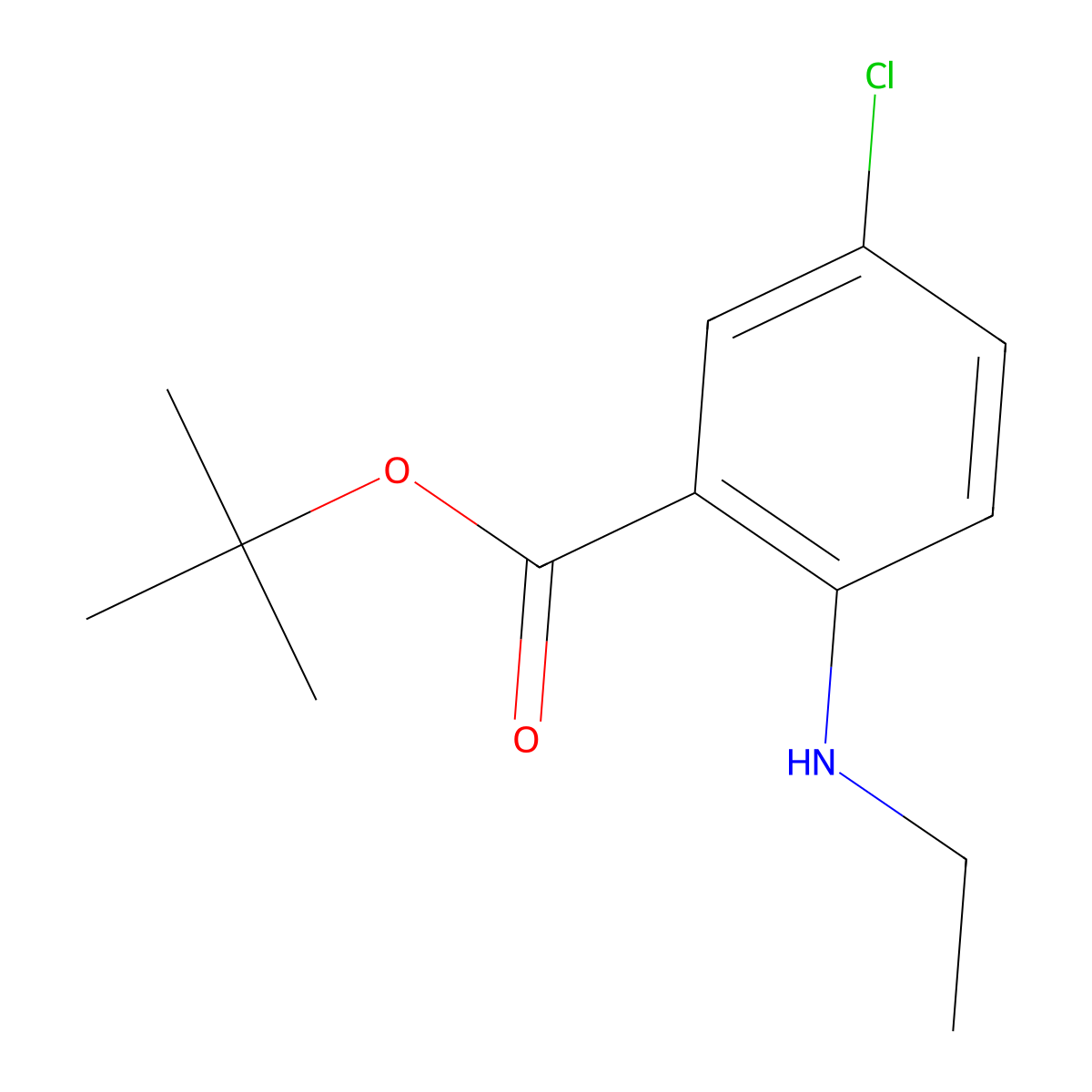 Tert-butyl 5-chloro-2-(ethylamino)benzoate molecular structure, CAS 2248363-21-3