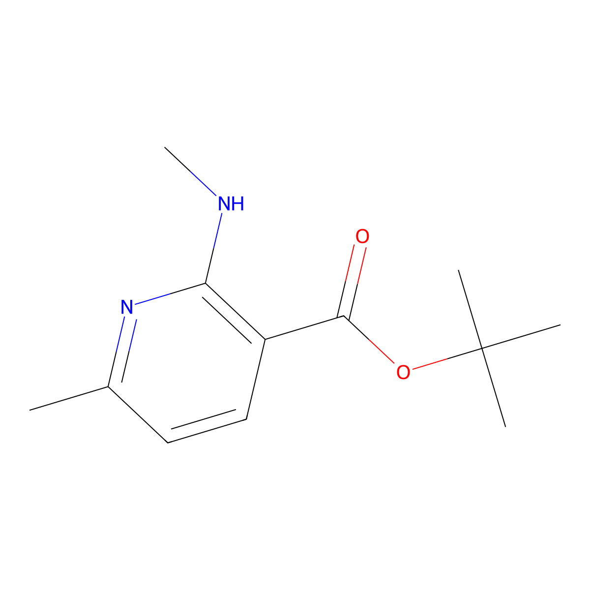 Tert-butyl 6-methyl-2-(methylamino)pyridine-3-carboxylate molecular structure, CAS 2248363-22-4