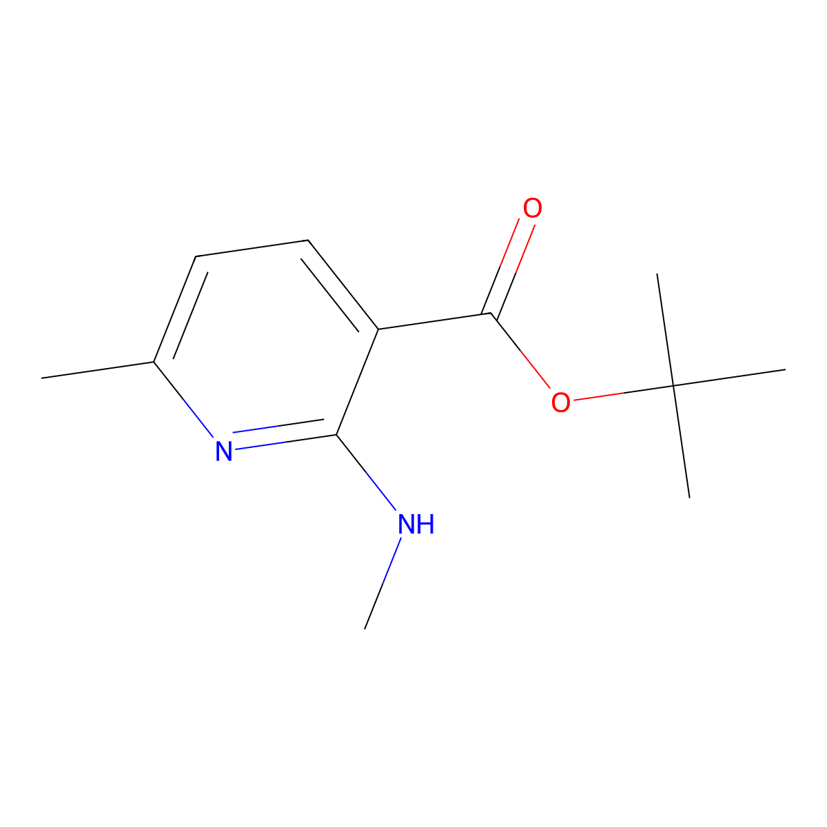 Tert-butyl 6-methyl-2-(methylamino)pyridine-3-carboxylate molecular structure, CAS 2248363-22-4