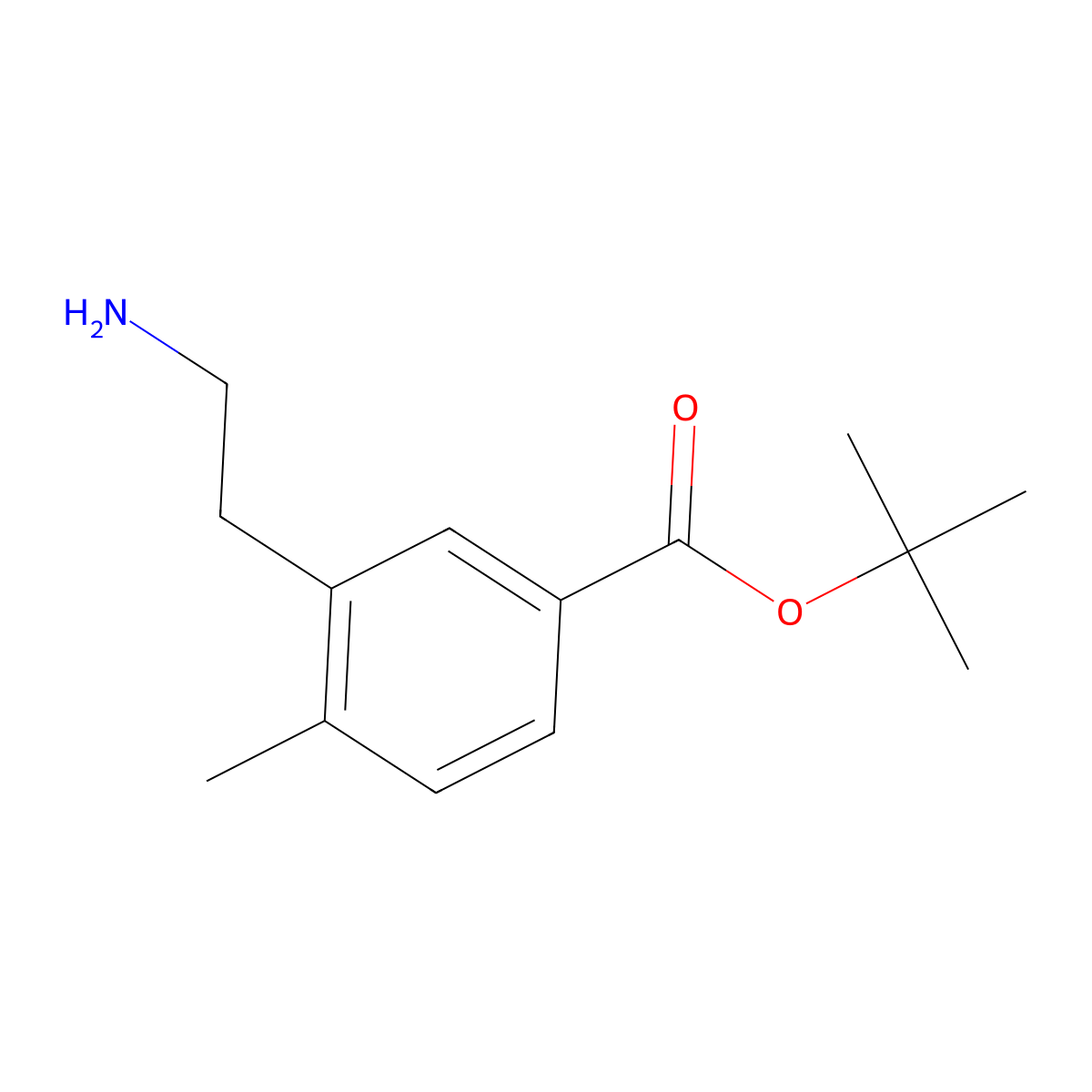 Tert-butyl 3-(2-aminoethyl)-4-methylbenzoate molecular structure, CAS 2248364-64-7