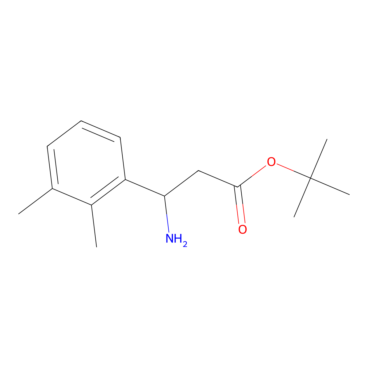 Tert-butyl 3-amino-3-(2,3-dimethylphenyl)propanoate molecular structure, CAS 2248364-92-1
