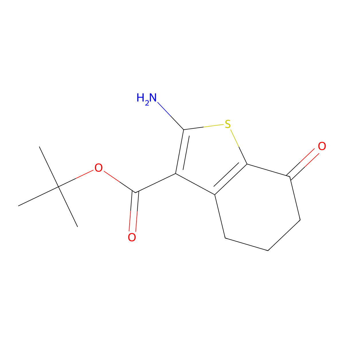 Tert-butyl 2-amino-7-oxo-4,5,6,7-tetrahydro-1-benzothiophene-3-carboxylate molecular structure, CAS 2248364-97-6