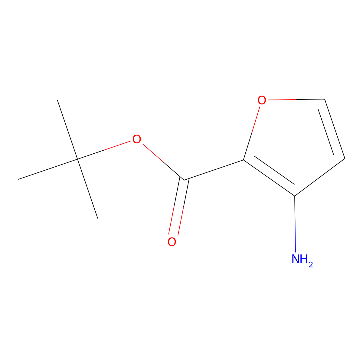 Tert-butyl 3-aminofuran-2-carboxylate molecular structure, CAS 2248364-98-7