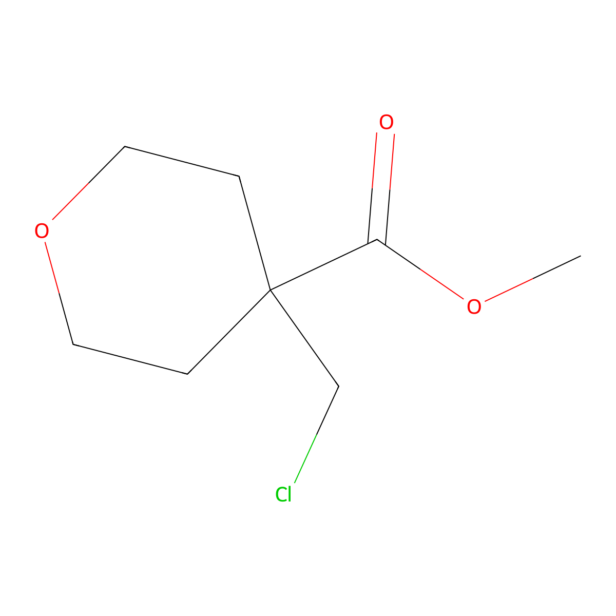 Methyl 4-(chloromethyl)oxane-4-carboxylate molecular structure, CAS 2248364-99-8