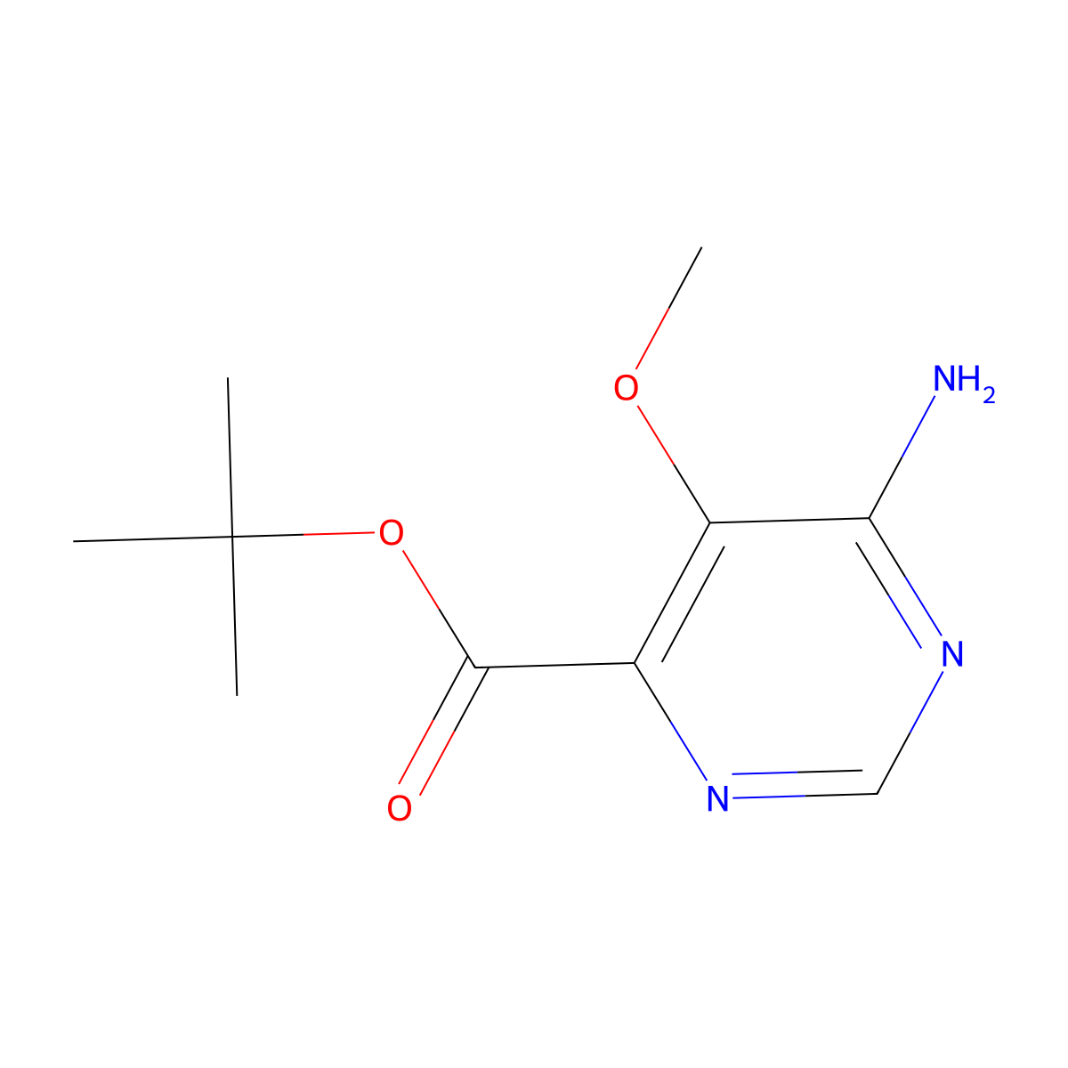 Tert-butyl 6-amino-5-methoxypyrimidine-4-carboxylate molecular structure, CAS 2248365-03-7