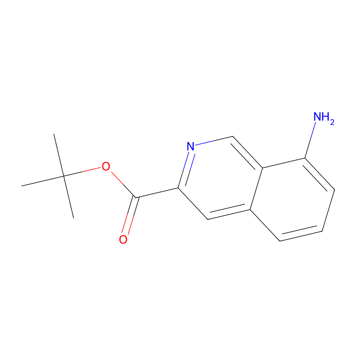 Tert-butyl 8-aminoisoquinoline-3-carboxylate molecular structure, CAS 2248365-11-7