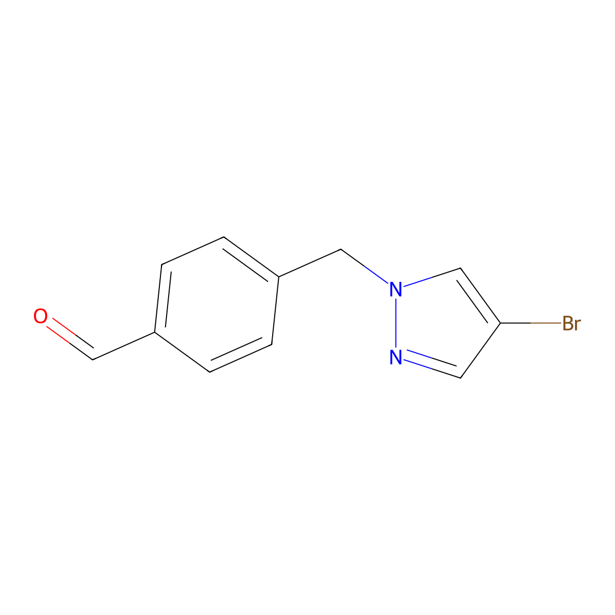 4-[(4-bromo-1H-pyrazol-1-yl)methyl]benzaldehyde molecular structure, CAS 2248365-13-9