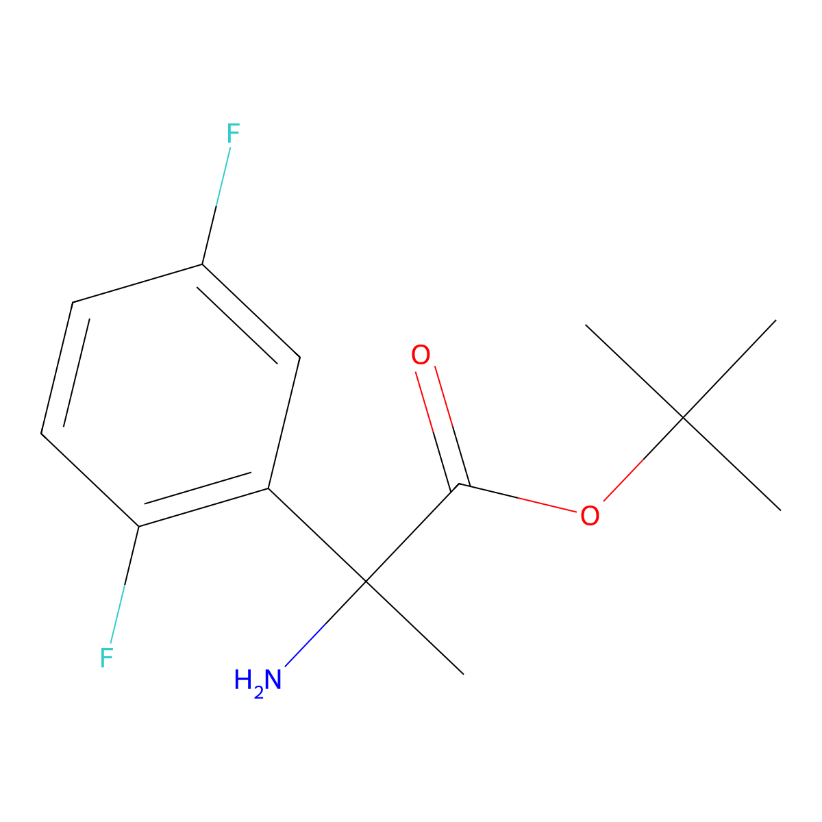 Tert-butyl 2-amino-2-(2,5-difluorophenyl)propanoate molecular structure, CAS 2248365-14-0