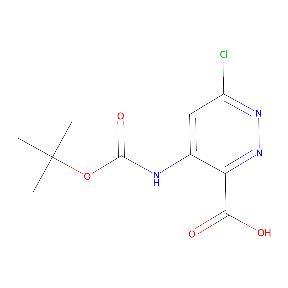 4-{[(Tert-butoxy)carbonyl]amino}-6-chloropyridazine-3-carboxylic acid molecular structure, CAS 2248365-29-7