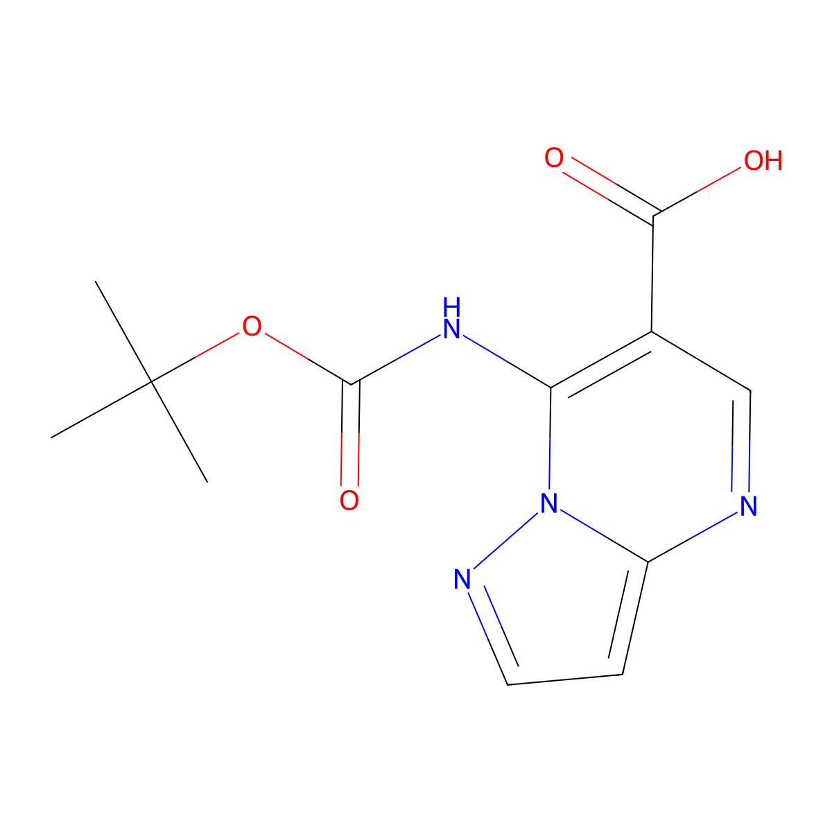 7-{[(Tert-butoxy)carbonyl]amino}pyrazolo[1,5-a]pyrimidine-6-carboxylic acid molecular structure, CAS 2248365-34-4
