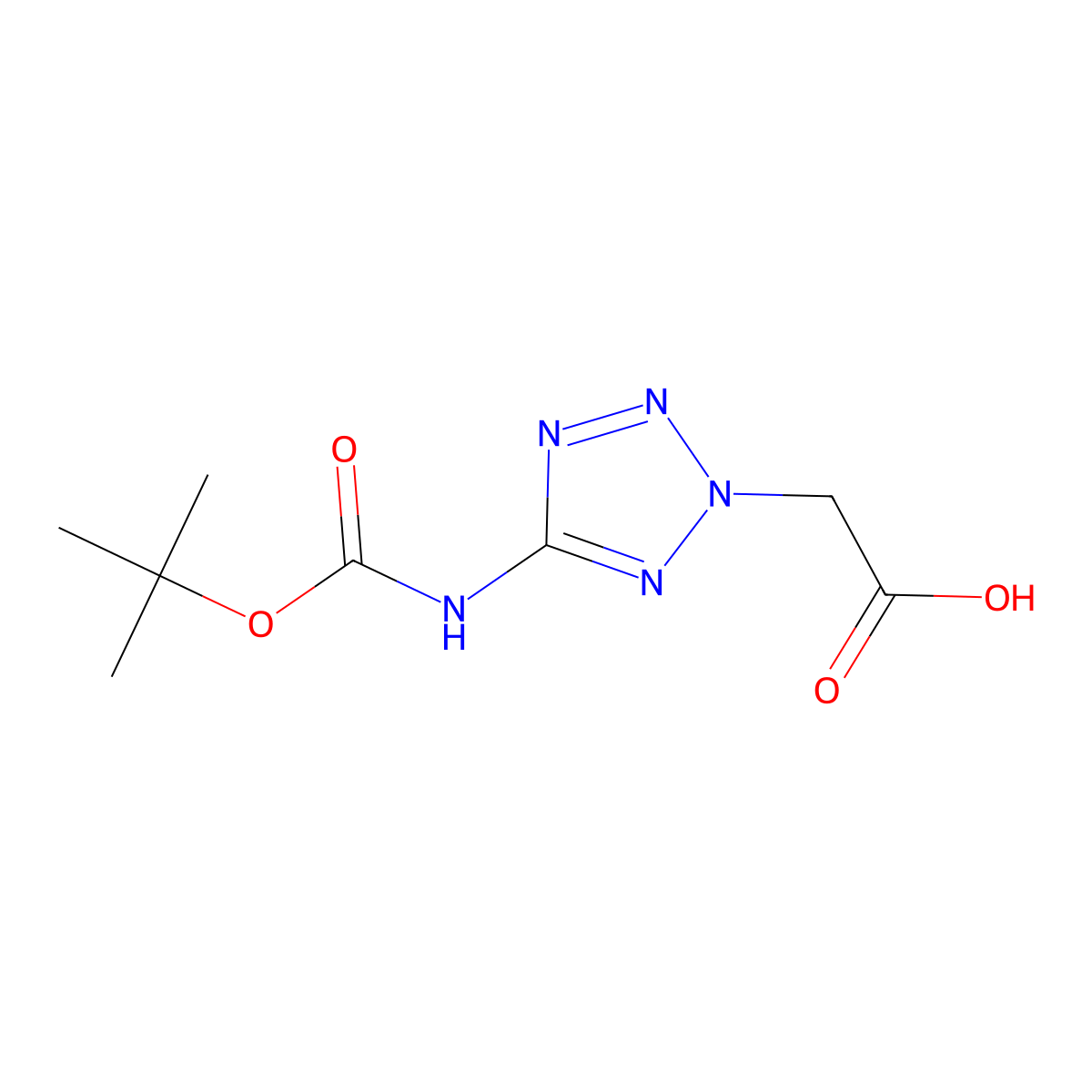 2-(5-{[(tert-butoxy)carbonyl]amino}-2H-1,2,3,4-tetrazol-2-yl)acetic acid molecular structure, CAS 2248365-42-4