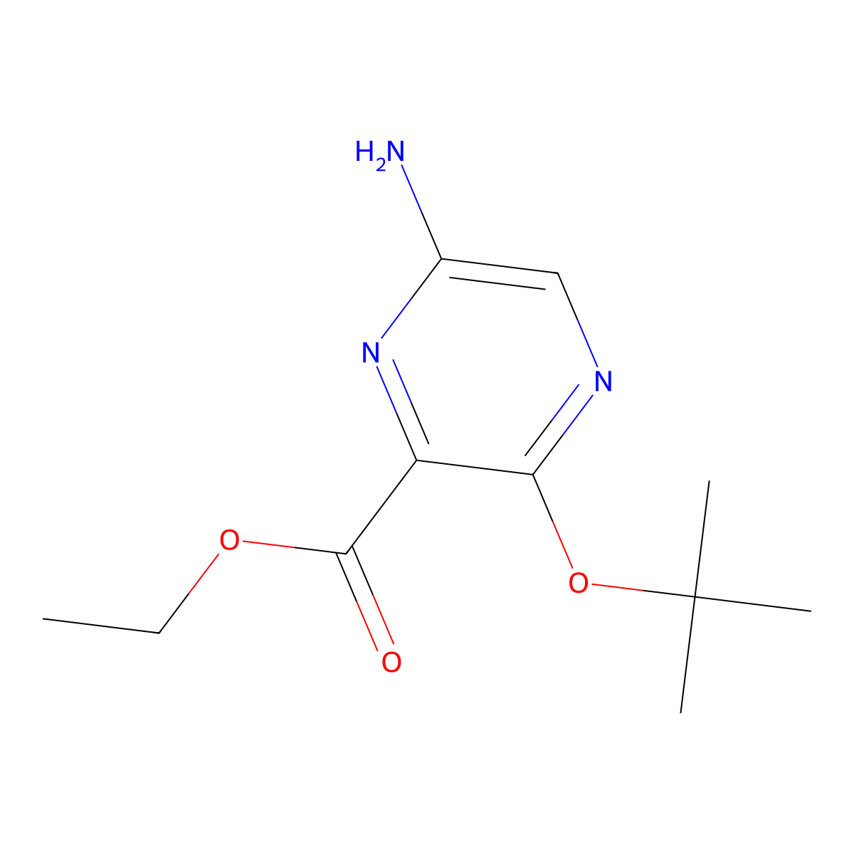 Ethyl 6-amino-3-(tert-butoxy)pyrazine-2-carboxylate molecular structure, CAS 2248366-71-2