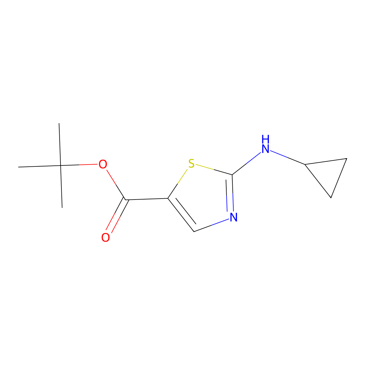 Tert-butyl 2-(cyclopropylamino)-1,3-thiazole-5-carboxylate molecular structure, CAS 2248366-87-0
