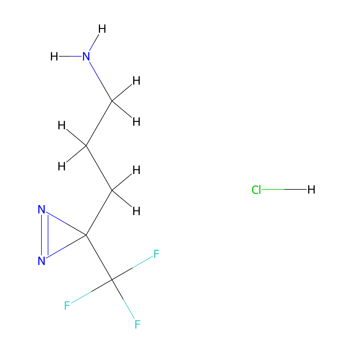 3-[3-(trifluoromethyl)-3H-diazirin-3-yl]propan-1-amine hydrochloride molecular structure, CAS 2248366-98-3