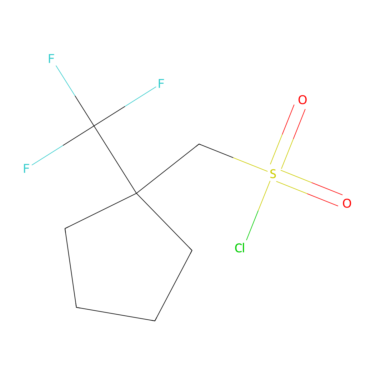 [1-(Trifluoromethyl)cyclopentyl]methanesulfonyl chloride molecular structure, CAS 2248367-10-2