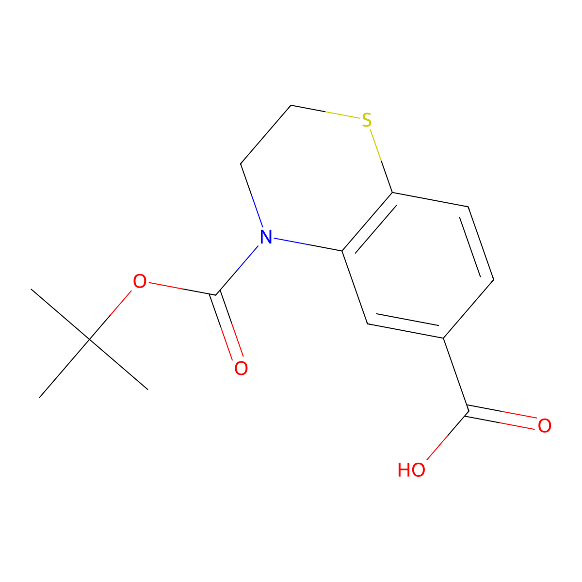4-[(tert-butoxy)carbonyl]-3,4-dihydro-2H-1,4-benzothiazine-6-carboxylic acid molecular structure, CAS 2248367-84-0