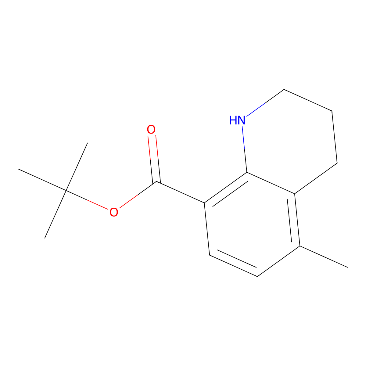 Tert-butyl 5-methyl-1,2,3,4-tetrahydroquinoline-8-carboxylate molecular structure, CAS 2248367-91-9