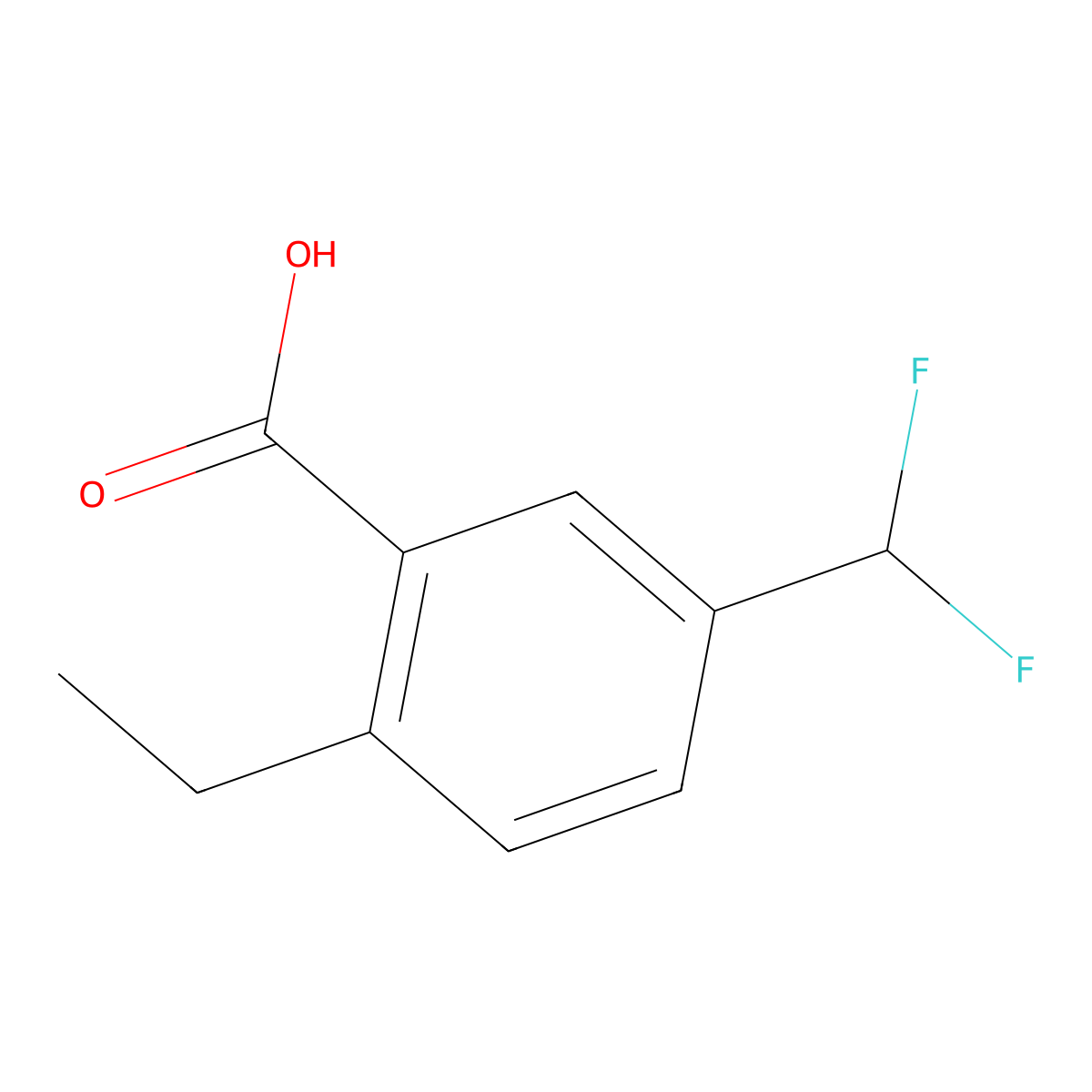 5-(Difluoromethyl)-2-ethylbenzoic acid molecular structure, CAS 2248367-98-6