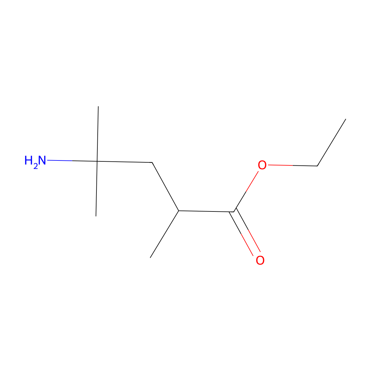 Ethyl 4-amino-2,4-dimethylpentanoate molecular structure, CAS 2248368-29-6