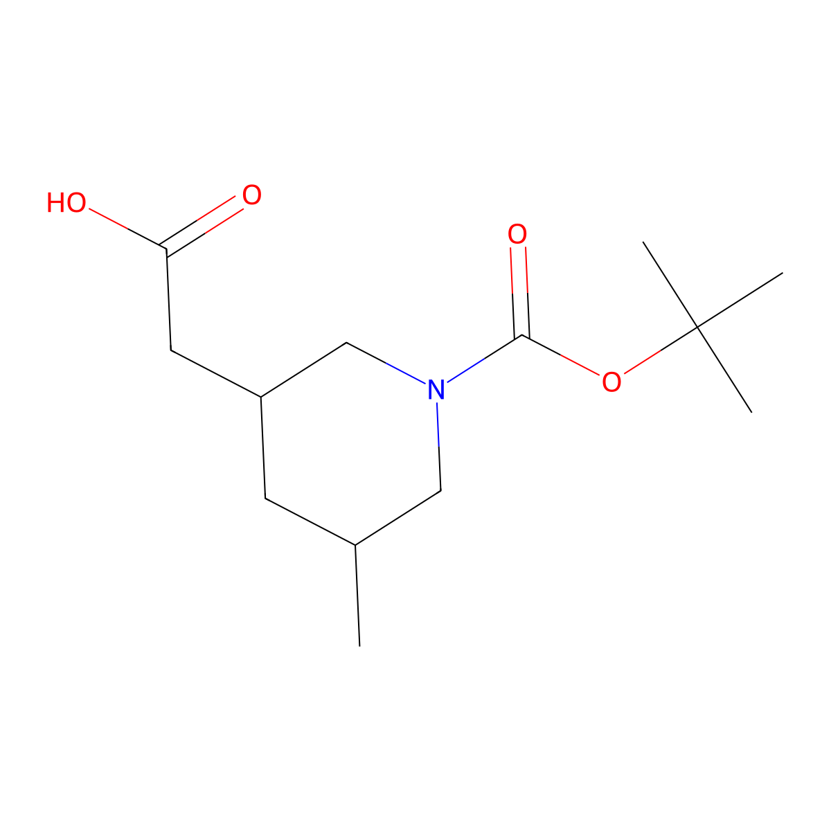 2-(1-Tert-butoxycarbonyl-5-methyl-3-piperidyl)acetic acid molecular structure, CAS 2248368-63-8