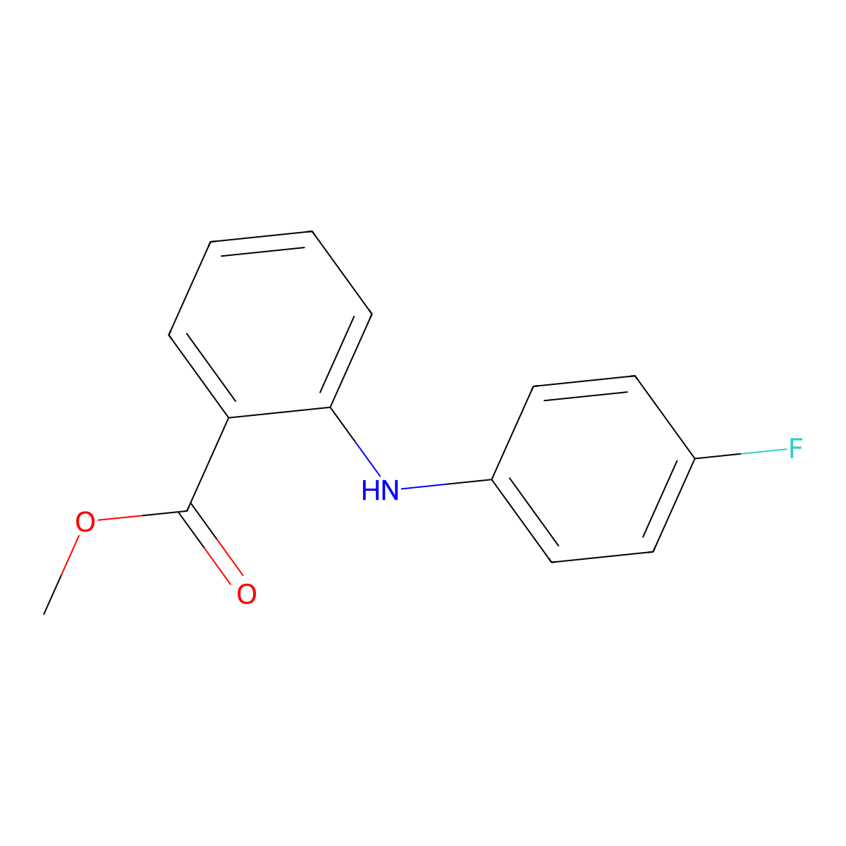 Methyl 2-[(4-fluorophenyl)amino]benzoate molecular structure, CAS 2248369-00-6