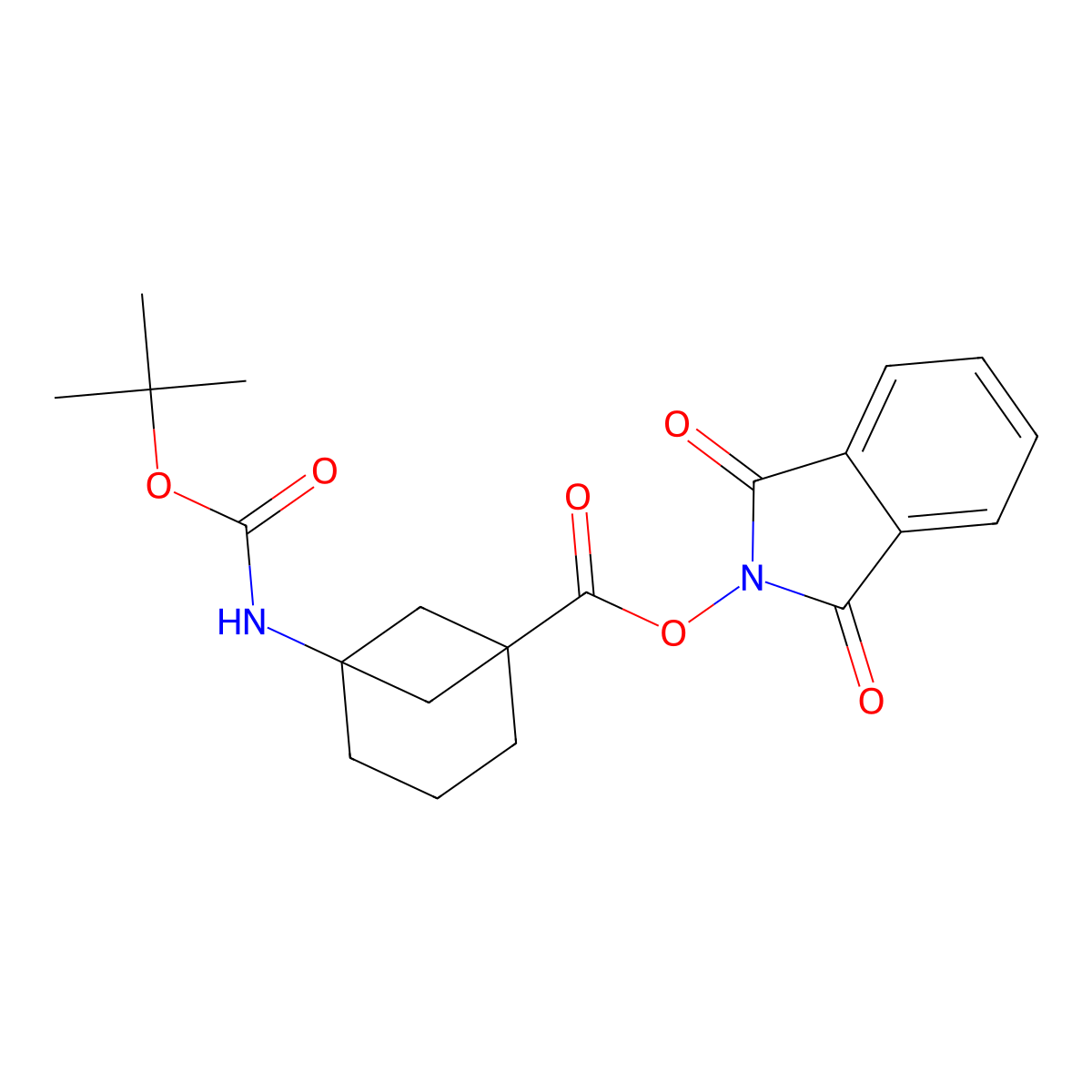 1,3-dioxo-2,3-dihydro-1H-isoindol-2-yl 5-{[(tert-butoxy)carbonyl]amino}bicyclo[3.1.1]heptane-1-carboxylate molecular structure, CAS 2248369-31-3