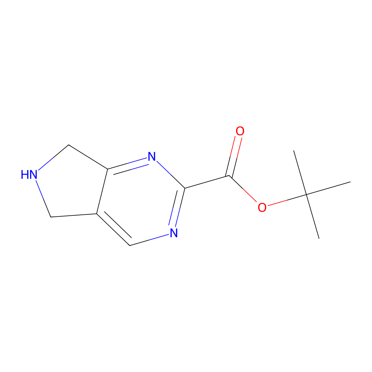 tert-butyl 5H,6H,7H-pyrrolo[3,4-d]pyrimidine-2-carboxylate molecular structure, CAS 2248369-73-3