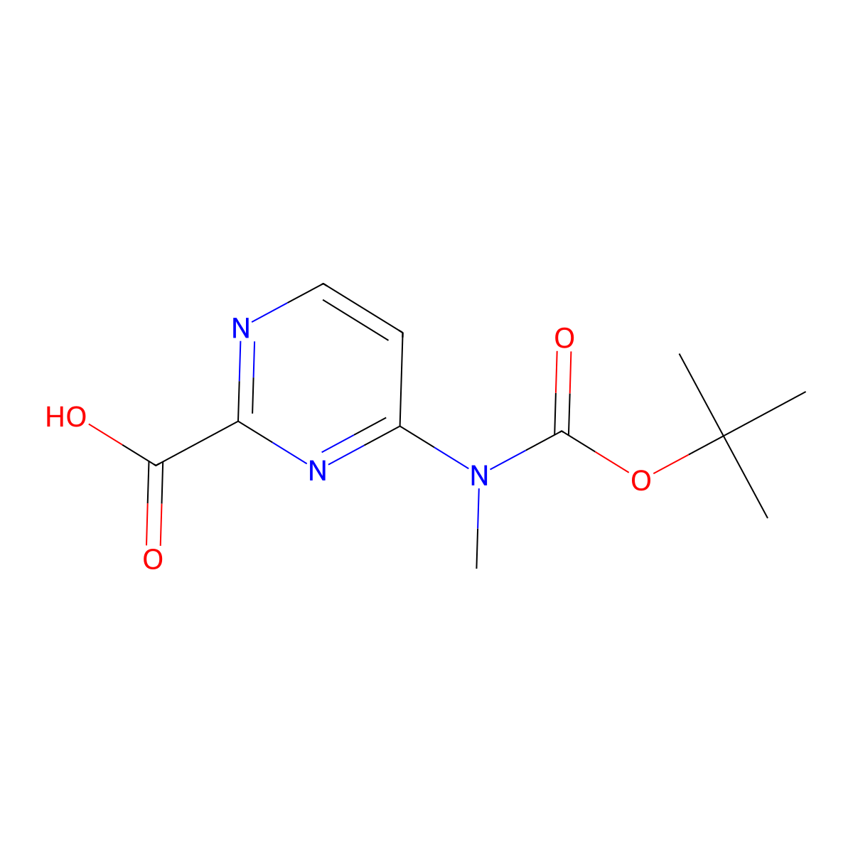 4-{[(Tert-butoxy)carbonyl](methyl)amino}pyrimidine-2-carboxylic acid molecular structure, CAS 2248369-74-4