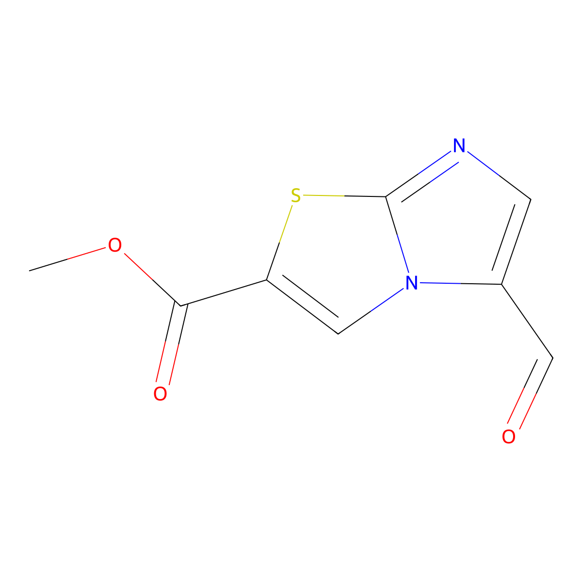 Methyl 5-formylimidazo[2,1-b][1,3]thiazole-2-carboxylate molecular structure, CAS 2248369-78-8