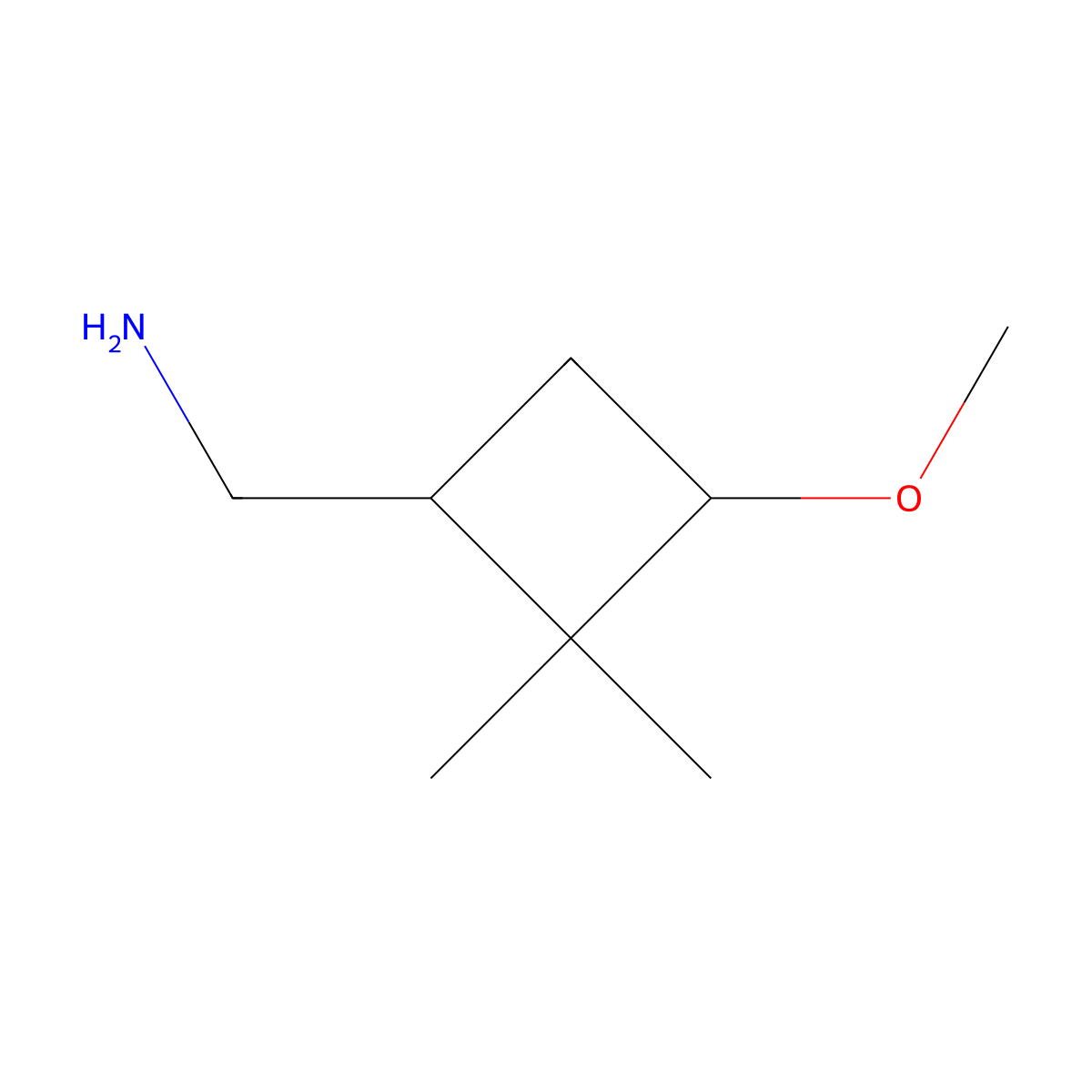 1-(3-Methoxy-2,2-dimethylcyclobutyl)methanamine molecular structure, CAS 2248370-61-6