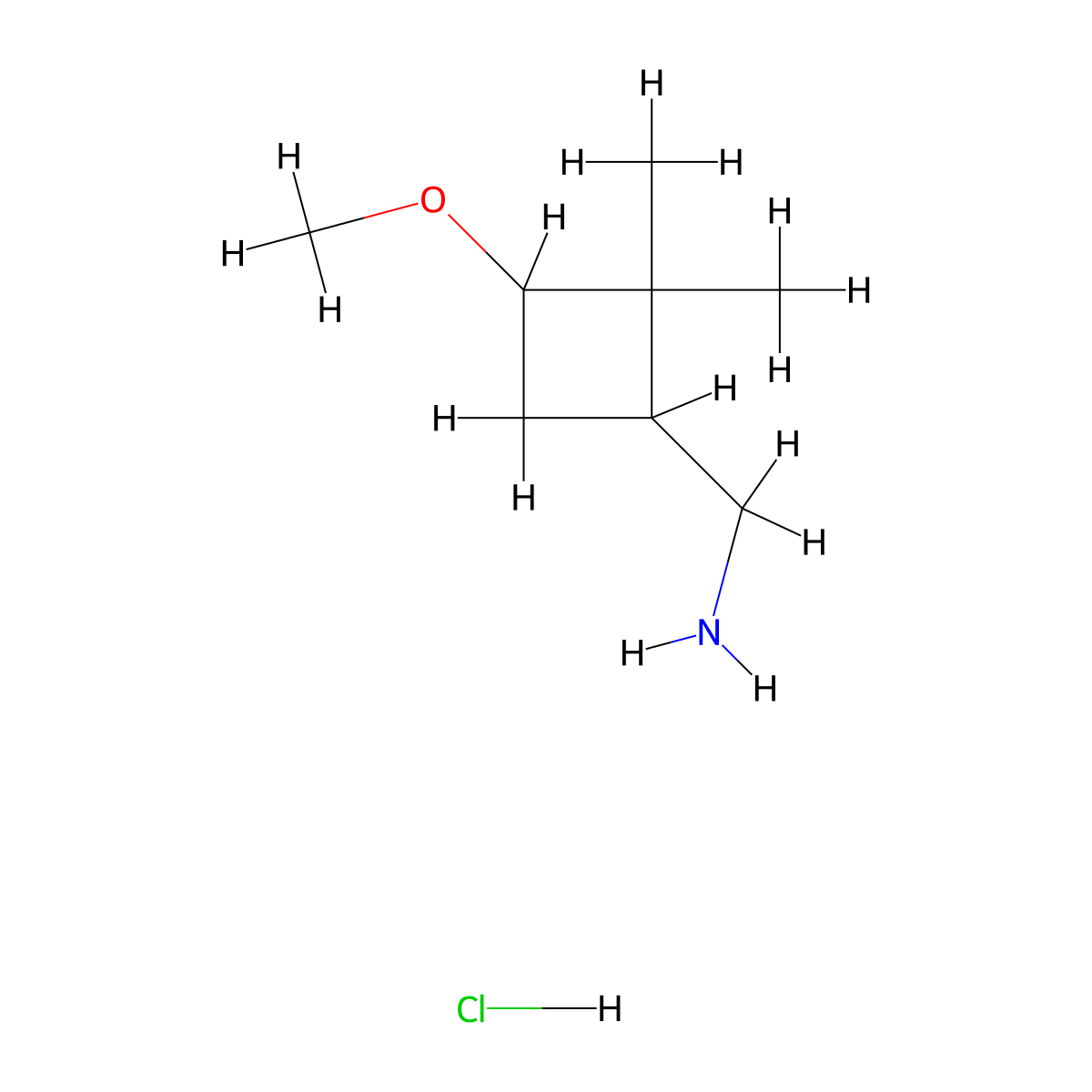 (3-Methoxy-2,2-dimethylcyclobutyl)methanamine hydrochloride molecular structure, CAS 2248370-62-7