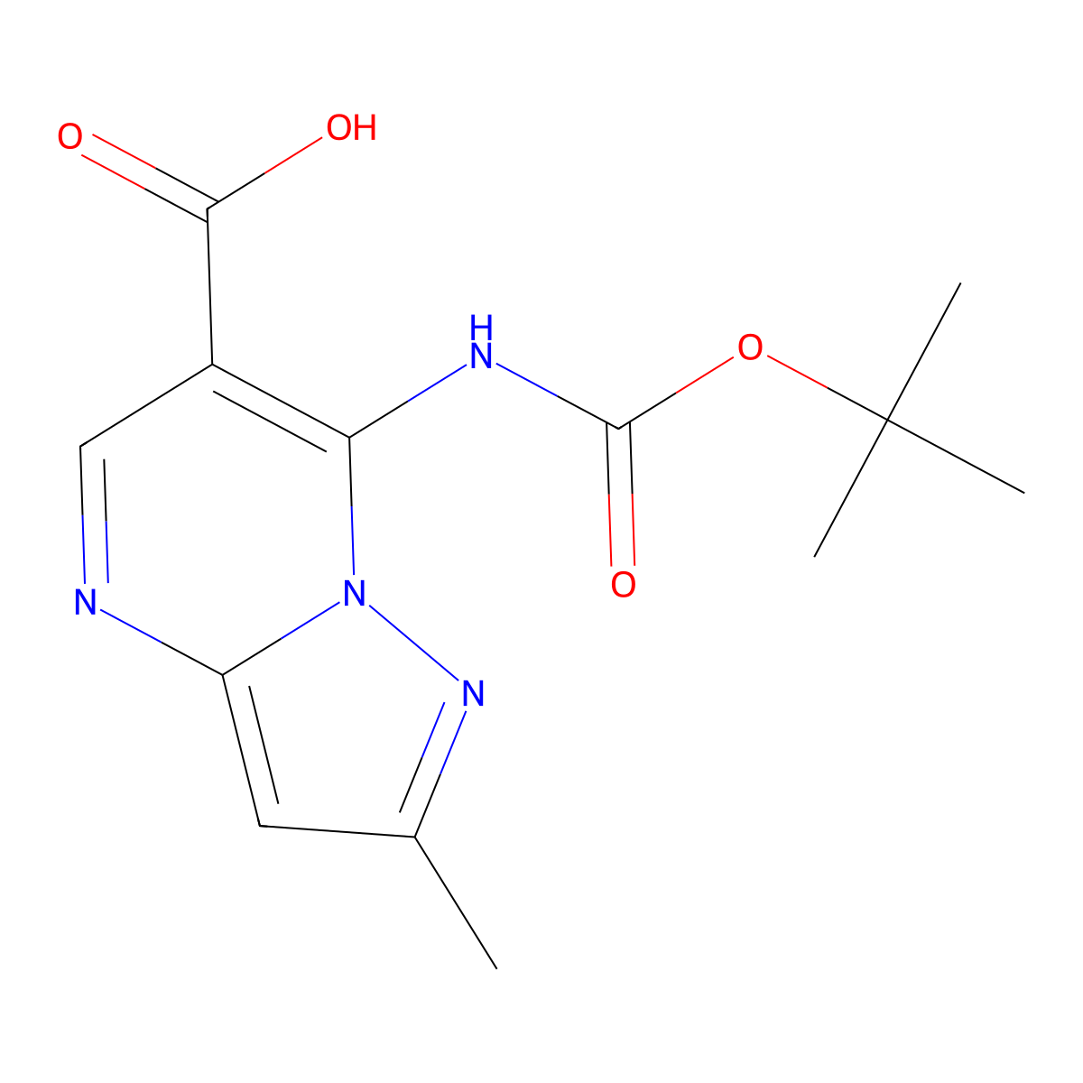 7-{[(Tert-butoxy)carbonyl]amino}-2-methylpyrazolo[1,5-a]pyrimidine-6-carboxylic acid molecular structure, CAS 2248370-95-6